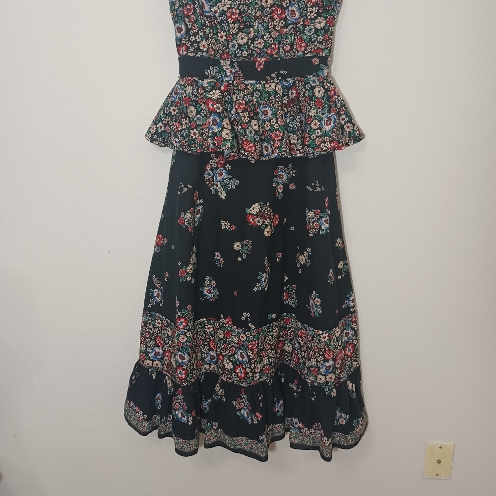 Hunter Bell Lacey Floral Patchwork Ruffle Peplum Midi Dress - Picture 7 of 10